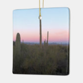 Pink Moon over Saguaro at Sunrise Keramikornament (Links)