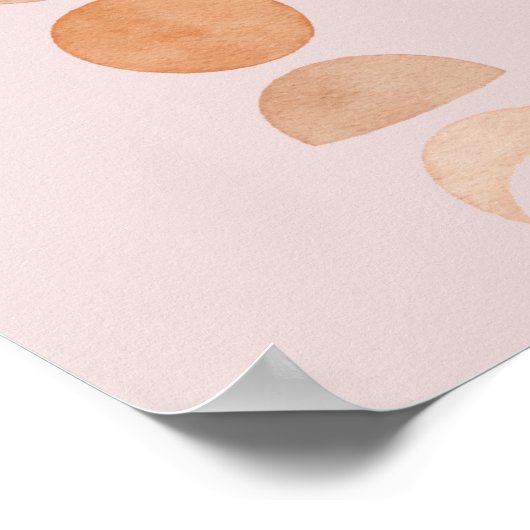 Pink Moon Phantomphasen Wall Art| Blush & Gold Poster (Ecke)