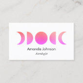 Pink Moon Phases Astrologie Yoga Holistic Healer Visitenkarte (Vorderseite)