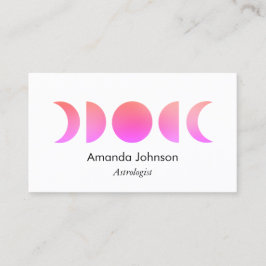 Pink Moon Phases Astrologie Yoga Holistic Healer Visitenkarte