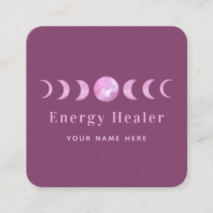 Pink Moon Phases Lunar Energy Healer Spirituell Quadratische Visitenkarte