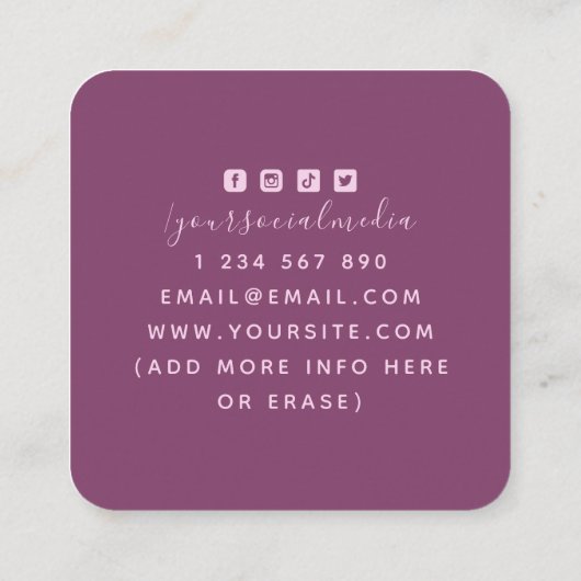 Pink Moon Phases Lunar Energy Healer Spirituell Quadratische Visitenkarte (Rückseite)