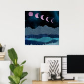 Pink Moon Phones Landscape Poster (Heimbüro)