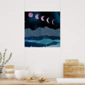 Pink Moon Phones Landscape Poster (Küche)
