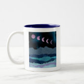 Pink Moon Phones Landscape Zweifarbige Tasse (Links)