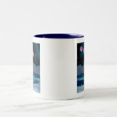Pink Moon Phones Landscape Zweifarbige Tasse (Mittel)