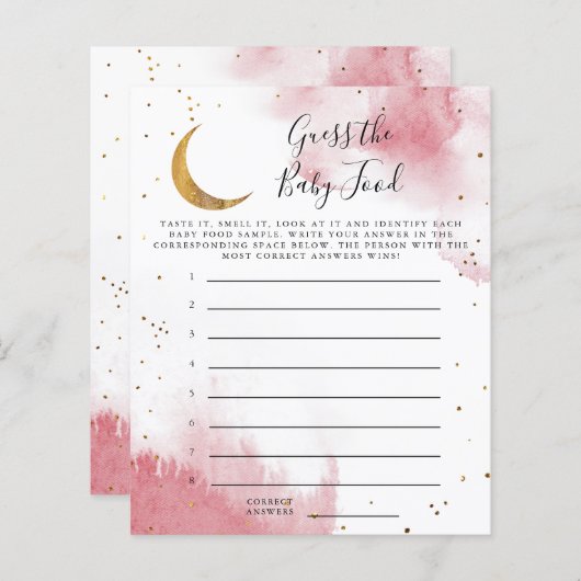 Pink Moon rät das Baby Food Dusche Spiel (Vorne/Hinten)