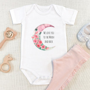 Pink Moon Spring Blume Baby Girl Strampler
