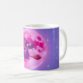 Pink Moon Witch Mug | Cute Magical Halloween Cup Kaffeetasse (VorderseiteRechts)