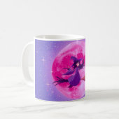 Pink Moon Witch Mug | Cute Magical Halloween Cup Kaffeetasse (Vorderseite Links)