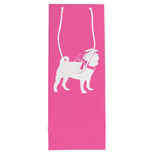 Pink Mops Dog Theme Party Abschluss Hat Geschenktüte Für Weinflaschen (Rückseite)