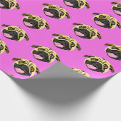 Pink Mops Face Gift Wrap Geschenkpapier (Ecke)