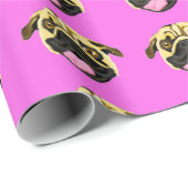 Pink Mops Face Gift Wrap Geschenkpapier (Rolleneckpunkt)