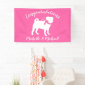 Pink Mops Hunde Thema Party Feier Banner (Insitu)