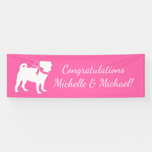 Pink Mops Hunde Thema Party Feier Banner