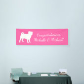 Pink Mops Hunde Thema Party Feier Banner (Messeveranstaltung)