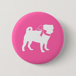 Pink Mops Hunde Thema Party Feier Button
