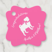 Pink Mops Hunde Thema Party Feier Geschenkanhänger (Vorderseite)