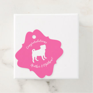 Pink Mops Hunde Thema Party Feier Geschenkanhänger