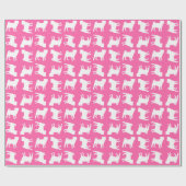 Pink Mops Hunde Thema Party Feier Geschenkpapier (Flach)