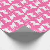 Pink Mops Hunde Thema Party Feier Geschenkpapier (Ecke)