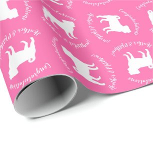 Pink Mops Hunde Thema Party Feier Geschenkpapier