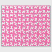 Pink Mops Hunde Thema Party Feier Geschenkpapier (Flach)