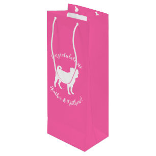 Pink Mops Hunde Thema Party Feier Geschenktüte Für Weinflaschen