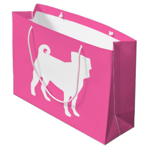 Pink Mops Hunde Thema Party Feier Große Geschenktüte