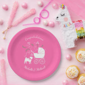 Pink Mops Hunde Thema Party Feier Pappteller (Party)