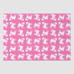 Pink Mops Hunde Thema Party Feier Seidenpapier
