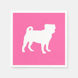 Pink Mops Hunde Thema Party Feier Serviette