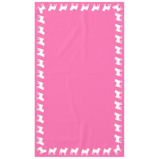 Pink Mops Hunde Thema Party Feier Tischdecke (Vorderseite)
