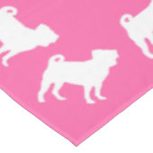 Pink Mops Hunde Thema Party Feier Tischdecke (Schrägansicht)