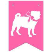Pink Mops Hunde Thema Party Feier Wimpelkette (Erste Fahne)