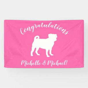 Pink Mops Silhouette Puppy Baby Dusche Banner
