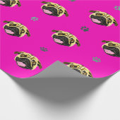 Pink Mops Wrapping Paper Shock Pink Geschenkpapier (Ecke)