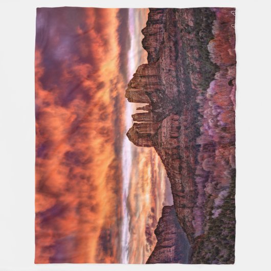 Pink Morning Glory Fleecedecke (Vorderseite)