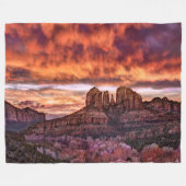 Pink Morning Glory Fleecedecke (Vorderseite (Horizontal))