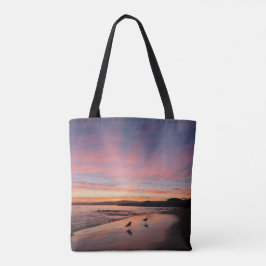 Pink Morning Sky am Strand Tasche