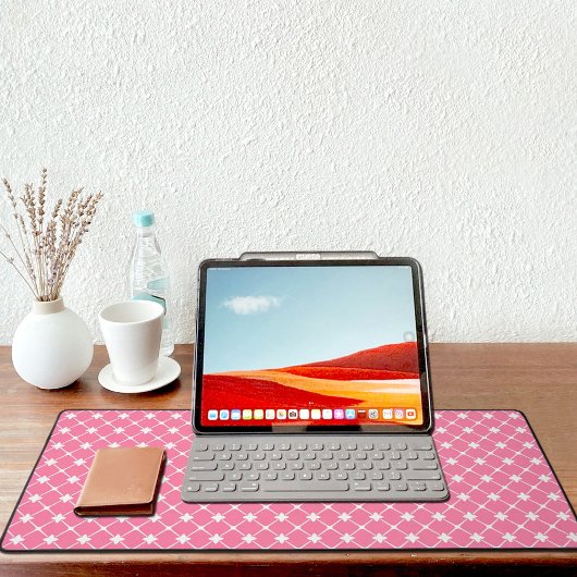 Pink Moroccan Pattern Desk Mat Schreibtischunterlage