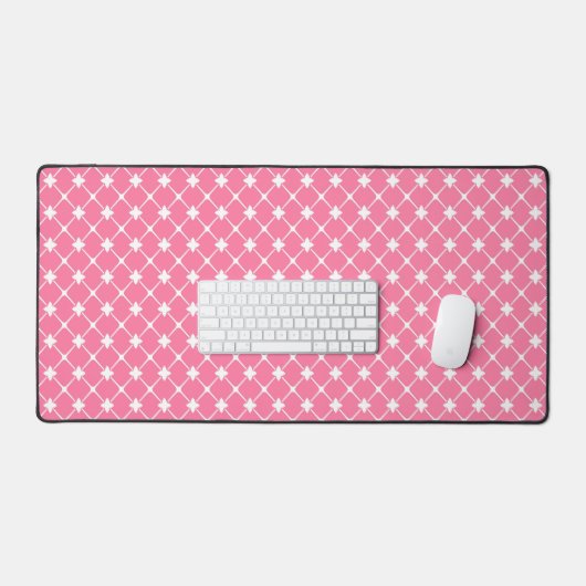 Pink Moroccan Pattern Desk Mat Schreibtischunterlage (Tastatur & Maus)