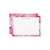 Pink Mosaic Girly Cute Personalized Name Note Card Mitteilungskarte (Vorderseite/Rückseite Beispiel)