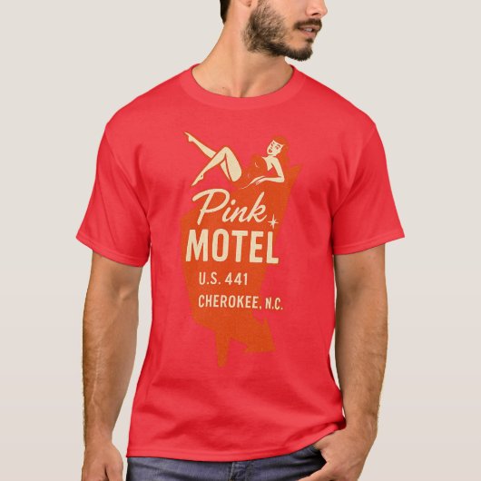 Pink Motel Fairy - Cherokee, NC Retro 50er & 60er T-Shirt (Vorderseite)