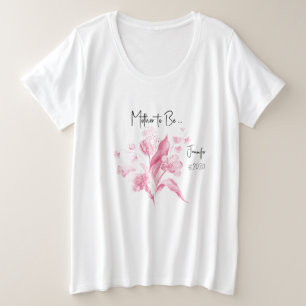Pink Mother-to-be Girl-Babydusche Große Größe T-Shirt