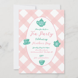 Pink Mother's Day Tea Party Einladung