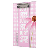 Pink Motivational Gingham Klemmbrett (Links)