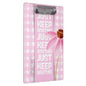 Pink Motivational Gingham Klemmbrett (Rechts)