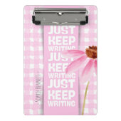 Pink Motivational Gingham Mini Klemmbrett (Vorderseite)