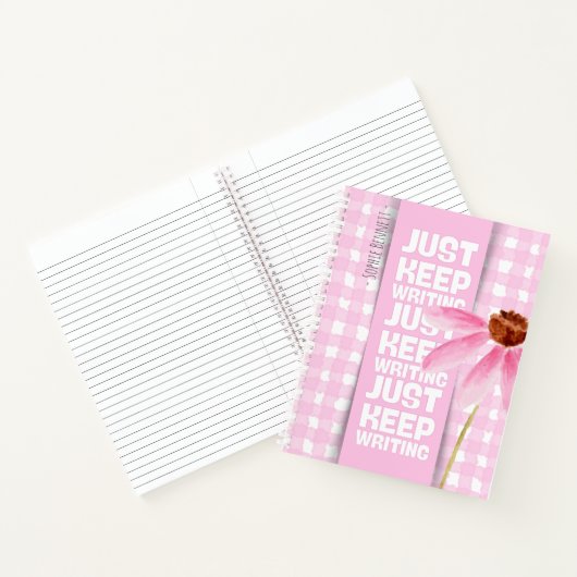 Pink Motivational Gingham Notizblock (Innenseite)